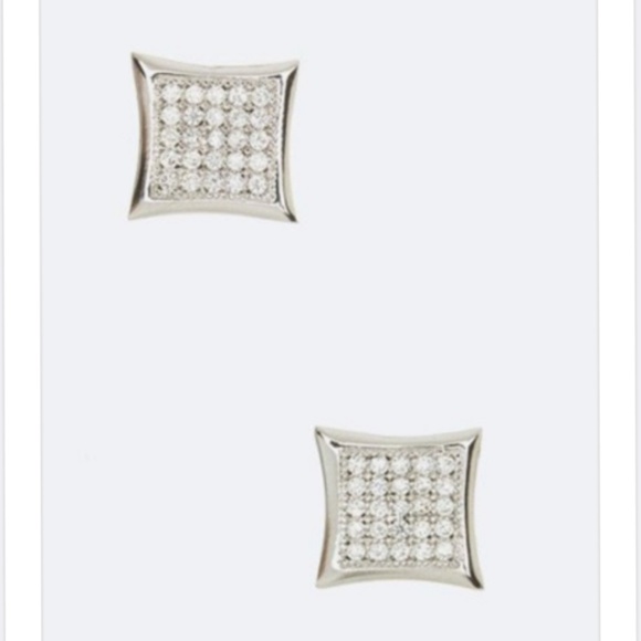 Jewelry - Cubic Zirconia Square Stud Earrings